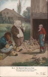 The Roosevelt Bears on a Farm Postcard