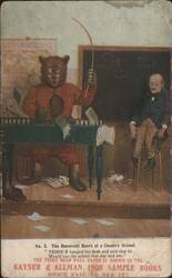 Roosevelt Bears at Country School, Teddy Bear Wall Paper Ad, Kayser & Allman Postcard