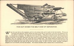 Huber Separator Thresher, Belt Side View, Huber Mfg. Co. Farm Machinery Postcard