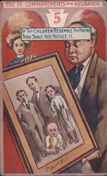 The 10 Commandments for Husbands No. 5: Children Resemble Friends Postcard