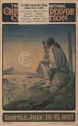Twelfth Christian Endeavor Convention, Seattle 1907 with Curiosity Shop Ad Postcard