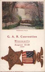 Minnehaha Falls and G.A.R. Convention, Minneapolis 1906 Postcard