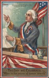 The Day We Celebrate, Colonial Figure, Bartholomay Brewery 4th of July Ad Postcard