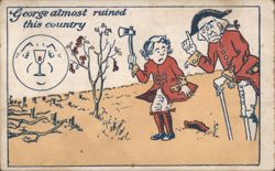 George Washington Cherry Tree 'Ruined This Country' Alcohol Humor Postcard