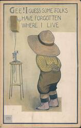 Gee! I Guess Some Folks Have Forgotten Where I Live - Child with Telephone Postcard