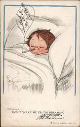 Child in Bed with Thermometer Dreaming of Panama-Pacific Exposition Postcard