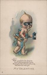 Masked Dan Cutie Cupid with Ready Gun, My Valentine Postcard