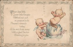 Kewpie Dolls Hatching from Eggshells with Easter Greeting Poem by Rose O'Neill Postcard