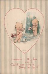 Kewpie Dolls with Gift Box, Valentine's Day Greeting by Rose O'Neill Postcard