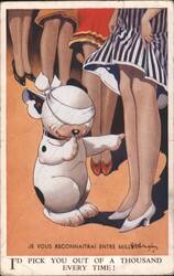 Bonzo the Dog Points to Woman, 'I'd Pick You Out of a Thousand' Postcard