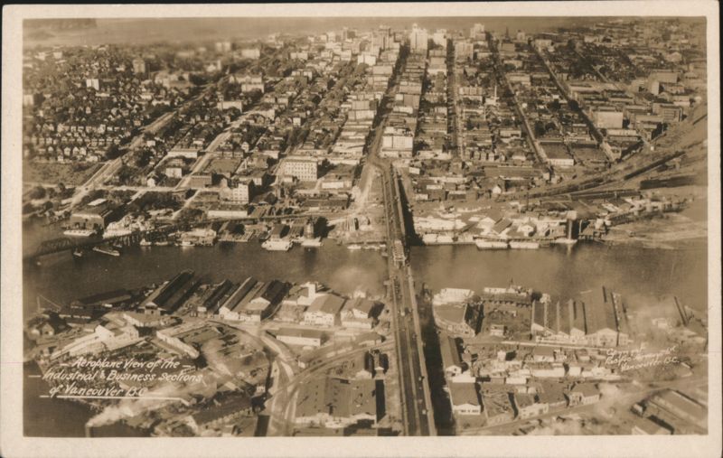 Aeroplane View of Industrial & Business Sections Vancouver BC Canada