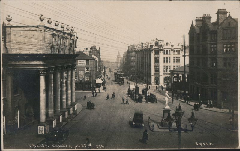 Theatre Square, Nottingham with Theatre Royal, Turf Tavern United Kingdom