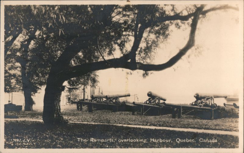 Cannons on The Ramparts overlooking Harbour, Quebec