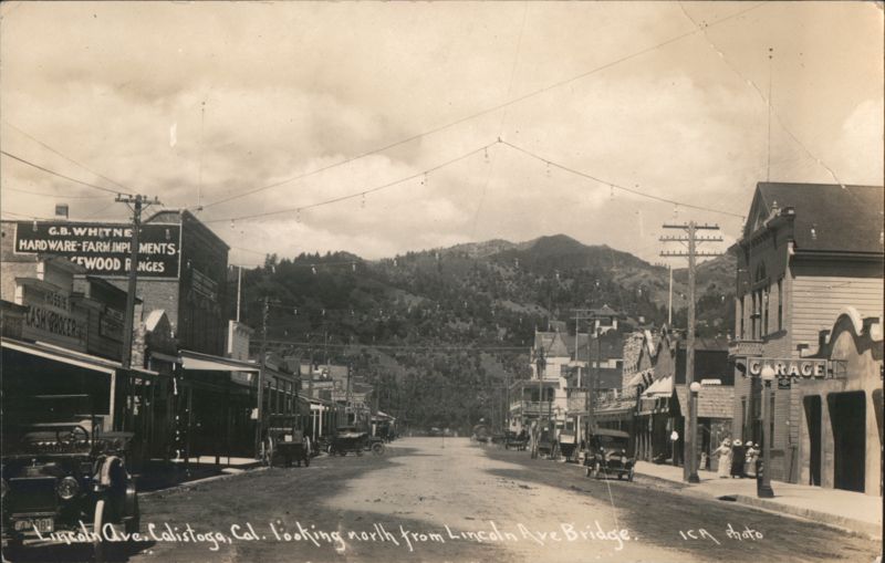 Lincoln Ave. looking north from Lincoln Ave Bridge Calistoga California