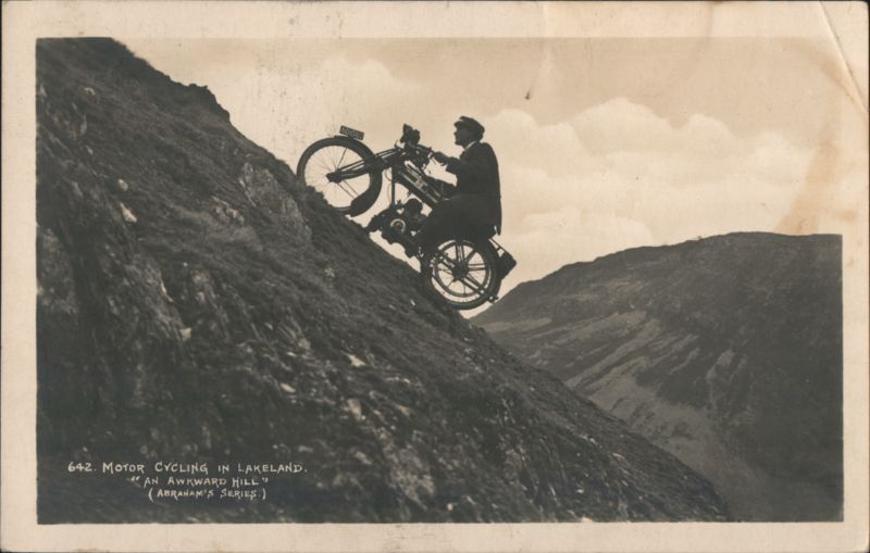 Motor Cycling in Lakeland, 'An Awkward Hill' United Kingdom