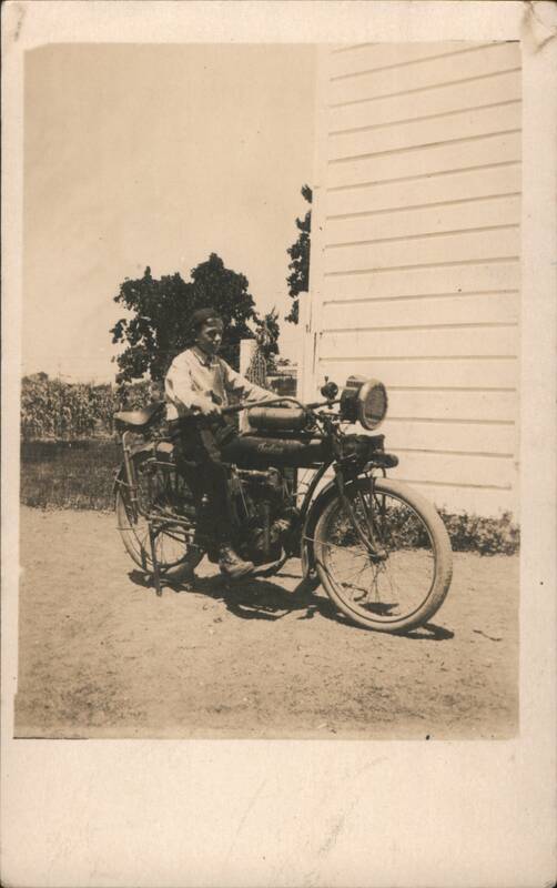 Young Boy on Indian Motorcycle