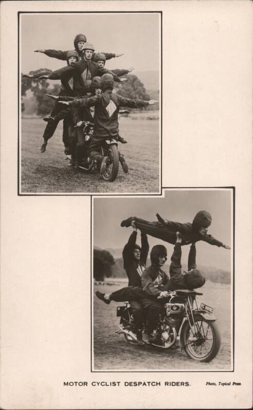 Motor Cyclist Despatch Riders Human Pyramid Stunts