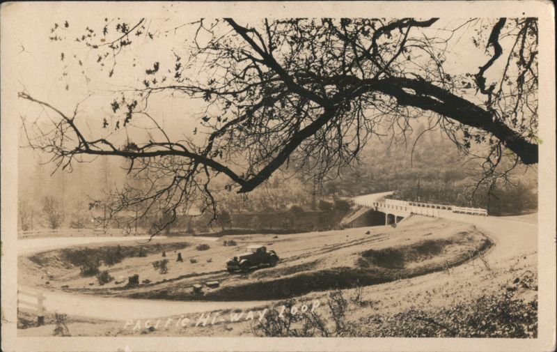 Pacific Highway Loop with Car and Bridge Siskyou Mountains