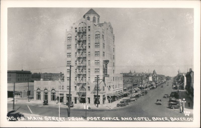 Main Street from Post Office and Hotel Baker