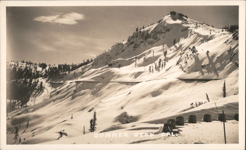 Donner Peak, California - Snowy Mountain Landscape