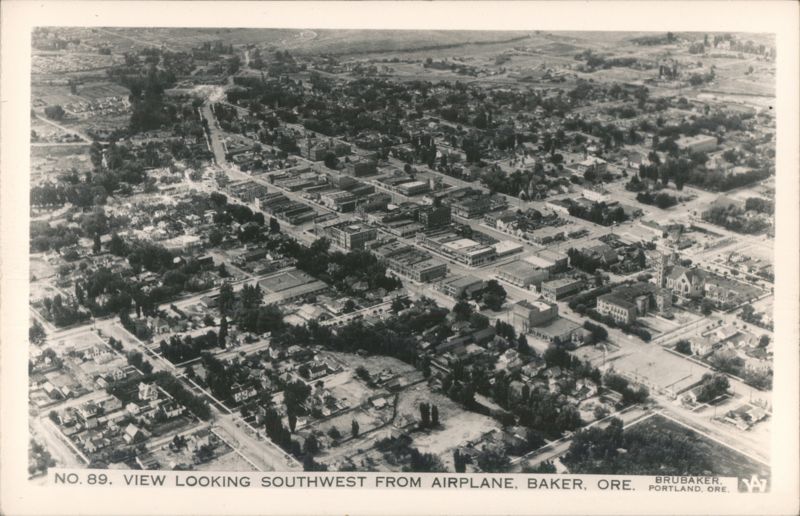 Aerial View Looking Southwest, Baker, OR Oregon