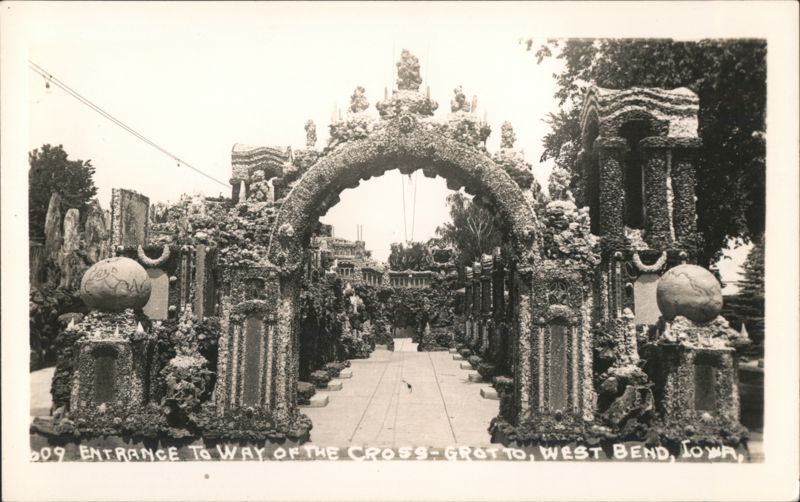 Entrance to Way of the Cross Grotto, West Bend, IA Iowa