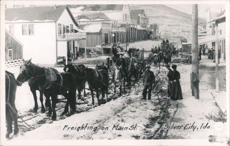 Freighting on Main St., Silver City, ID Idaho