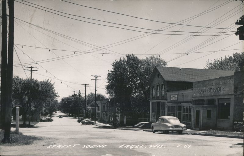 Street Scene, Bank of Eagle & Healy's Tap Wisconsin