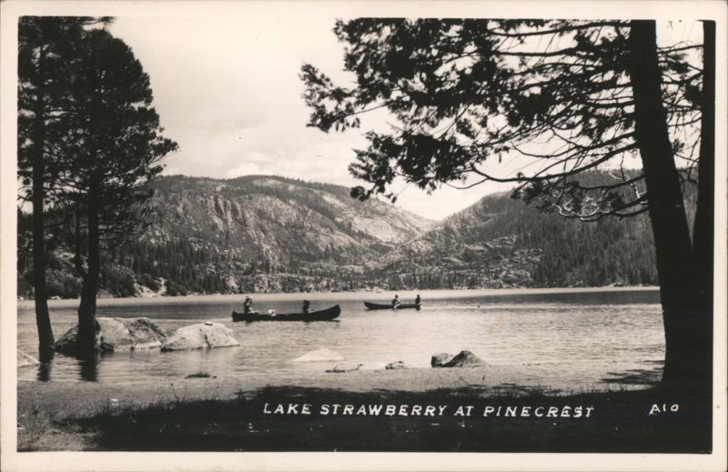 Lake Strawberry at Pinecrest, CA with Canoes