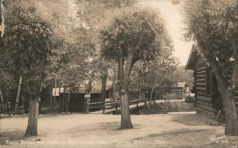 Rustic Bridge and Cabins at McLaughlins Lodge
