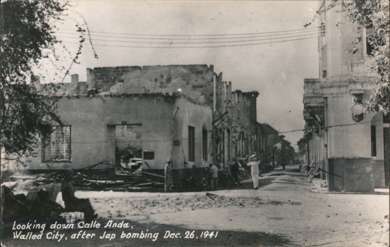 Calle Anda, Walled City, after Jap bombing Dec. 26, 1941