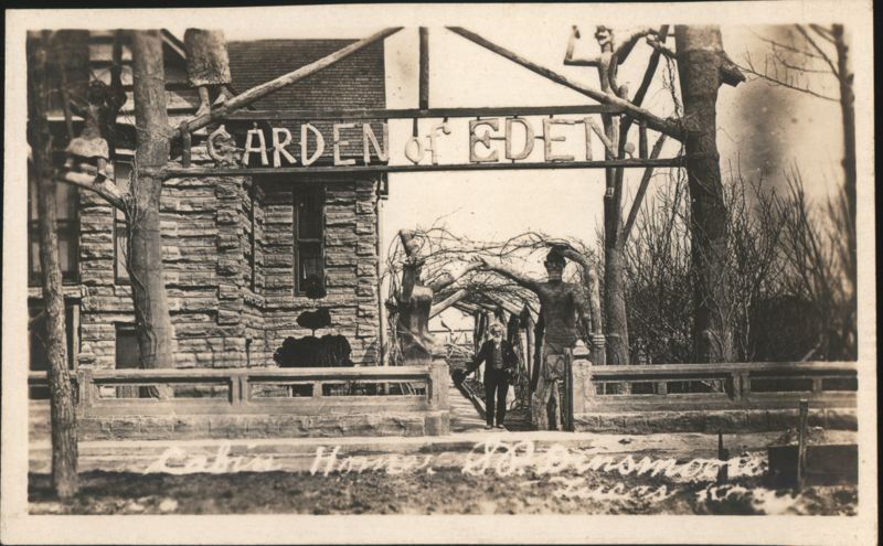 Garden of Eden Archway, Sculptures, Adam Home, Lucas KS Kansas