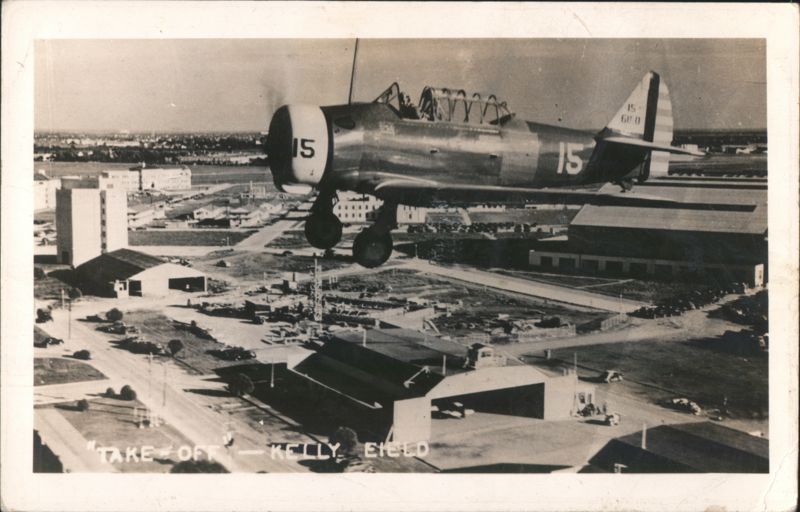 Take-Off Kelly Field Military Trainer Plane