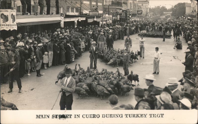 Main Street Cuero TX During Turkey Trot Texas