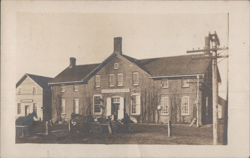 South Amana Store, Horse Carts & People Iowa