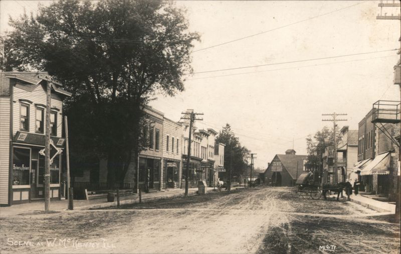 W. McHenry, Illinois Main Street Scene