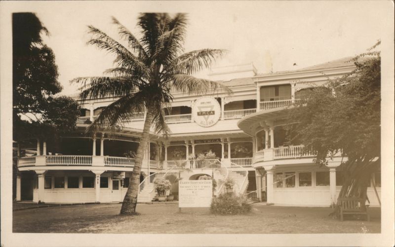 YMCA Aloha Fleet Service Club Building with Palm Tree