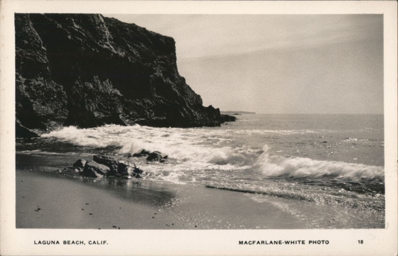 Laguna Beach Rocky Coastline with Crashing Waves California