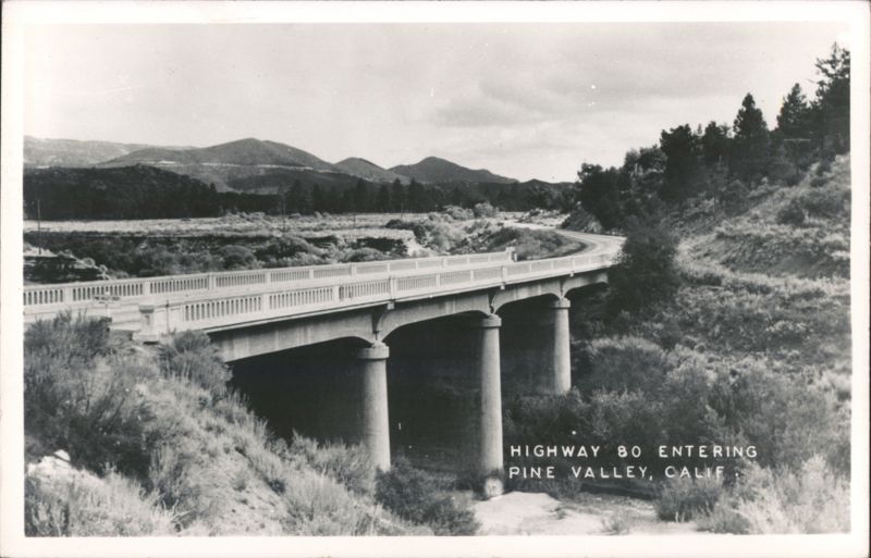 Highway 80 Entering Pine Valley, California