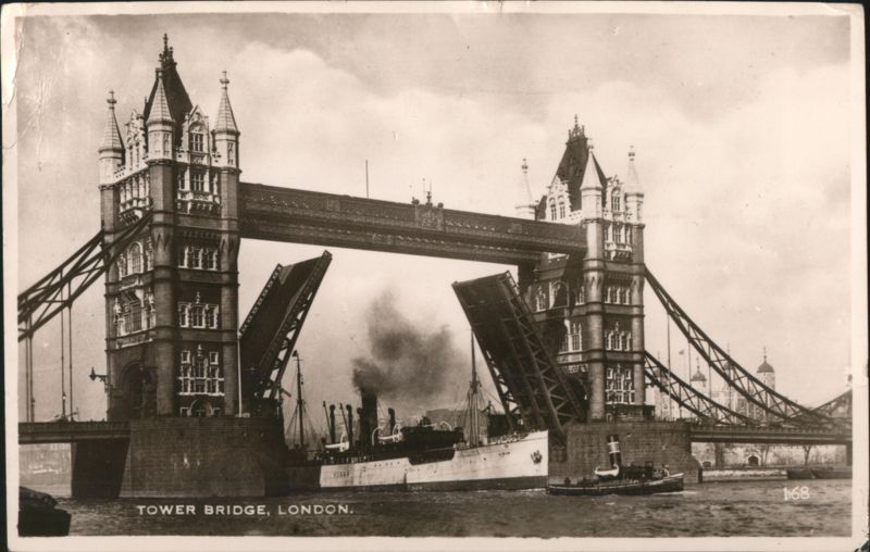 Tower Bridge, London with Bascules Raised for Ship