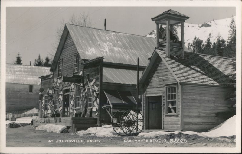 Deserted mine town with water wheels, Johnsville, CA California