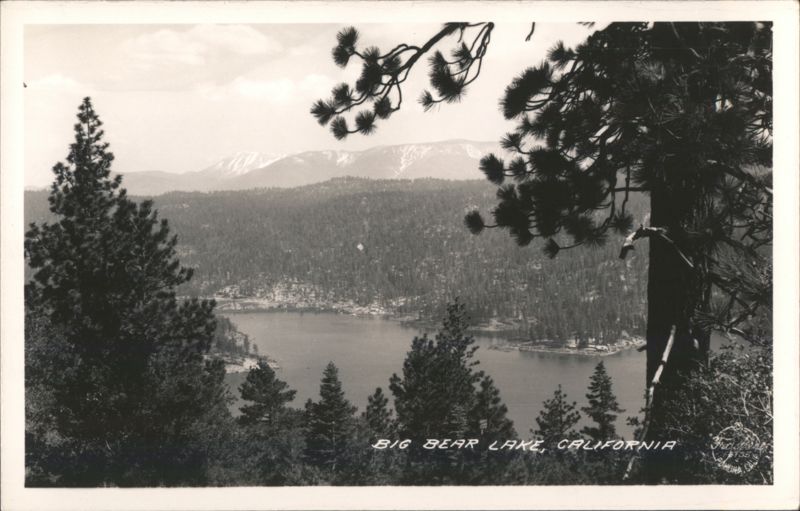 Big Bear Lake, CA - Panoramic View, Pine Trees & Mountains California