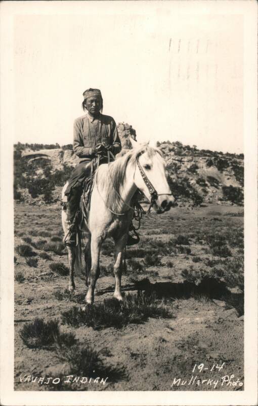 Navajo Indian Man on Horseback, Mullarky Photo New Mexico