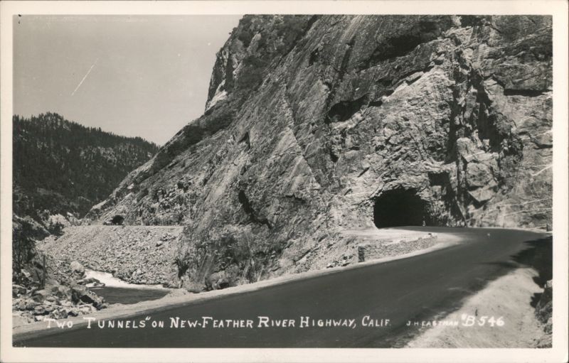 Two Tunnels, New-Feather River Highway California