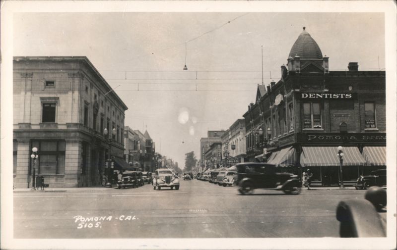 Pomona CA Street Scene with Dentists Building California