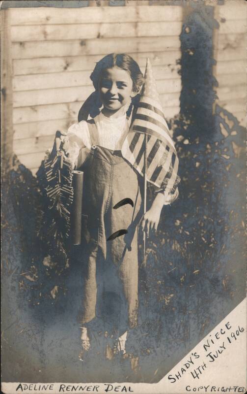 Adeline Renner Deal, 4th July 1906, Flag & Firecrackers