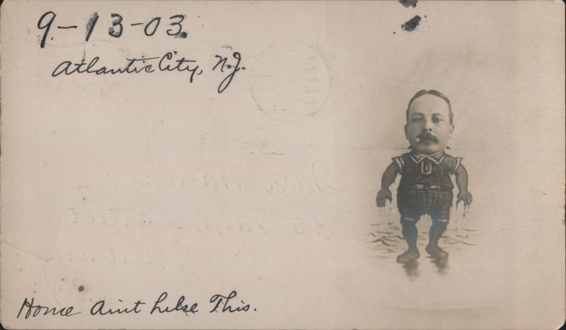 Head-through-Hole: Man in Bathing Suit Caricature, Atlantic City, NJ