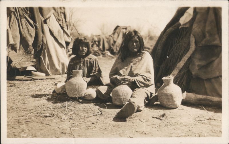 Native American Woman & Child with Baskets, Eylas, AZ