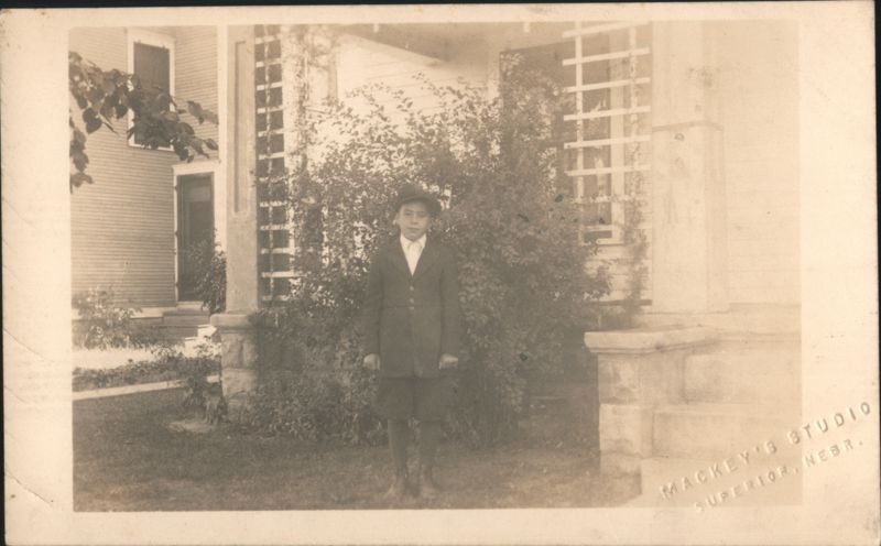 Young Boy in Suit and Hat, Mackey's Studio