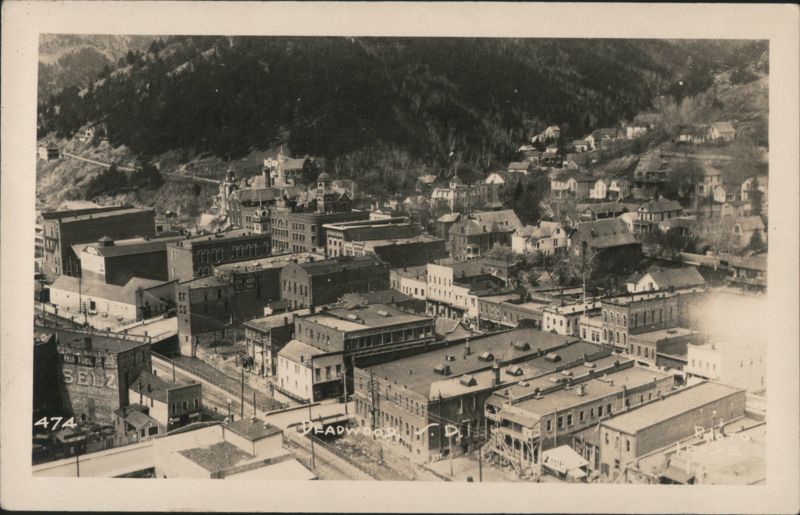 Deadwood, SD Town View with Hills South Dakota